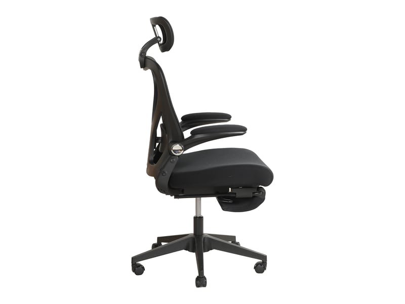 Chaise de bureau ergonomique pliable noire, fauteuil de bureau avec repose-pieds intégré & appui-tête 3d, pour télétravail - Conforama B