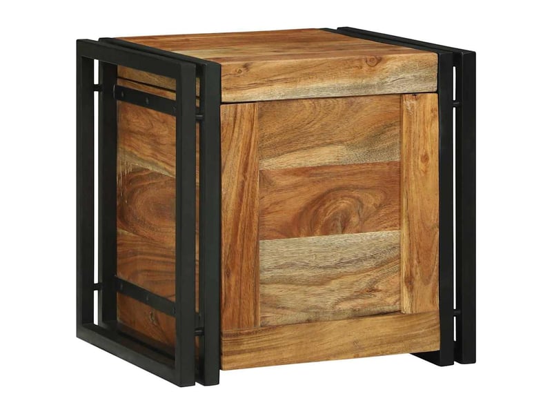  Boîte de rangement, coffre de rangement marron et noir 40x40x40 cm shl90960  - Conforama C