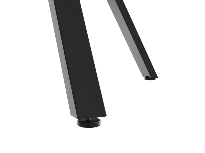  Table de salle à manger ronde en mdf et acier ø100 cm blanc effet marbre avec piètement noir  - Conforama D