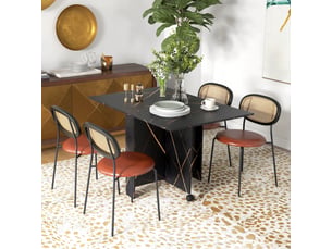 Table pliante cuisine table à manger pliable avec 2 abattants 2 roues avec freins 120 x 80 x 73 cm noir imitation marbré