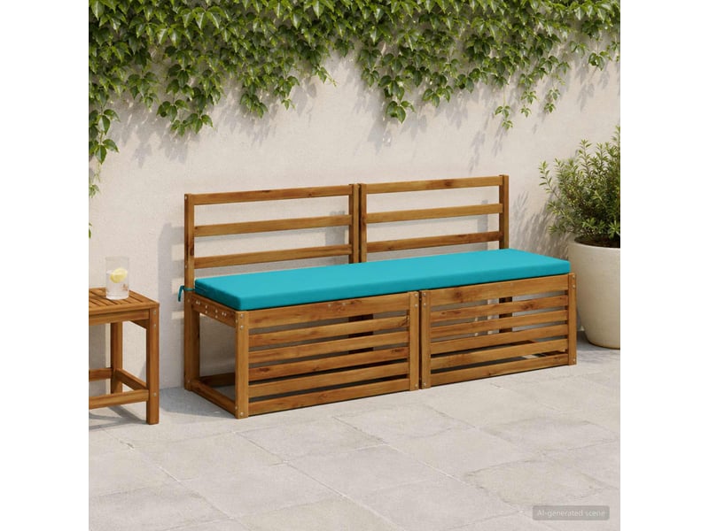 Lot de 2 coussins de banc, coussins d'assise soest 100 % polyester turquoise cf56849 - Conforama B