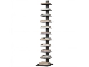 Bibliothèque haute moderne à 11 niveaux, gain de place, style industriel, 34,5 x 41,5 x 163,5 cm, noire