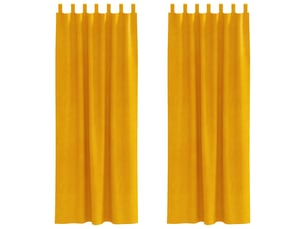 Lot de 2 rideaux, rideaux de fenêtre jaune moutarde 140 x 245 cm velours cf44084