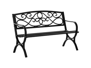 Banc de jardin 2 places banquette extérieur terrasse patio dossier incliné assise à lattes accoudoirs