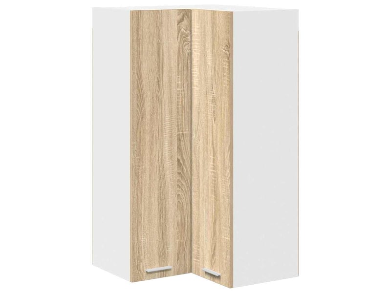 Meuble de rangement cuisine, armoire suspendue chêne sonoma et blanc 57x57x100cm - Conforama A