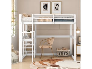 Lit mezzanine 140x200 cm MEUBLIV   coloris blanc