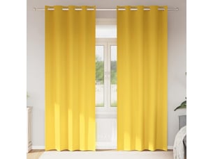 Lot de 2 rideaux occultants, rideaux black-out avec anneaux jaune moutarde polyester cf44681