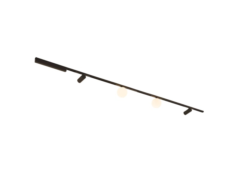 Lampes sur rail magnétique 2 m noir 2 spots et 2 boules 20w led - lyne Lyne - Conforama A
