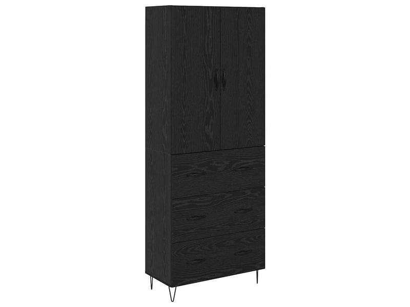 Buffet - haut armoire 2 pc chêne noir 69,5 x 34 x 180 cm - Conforama A
