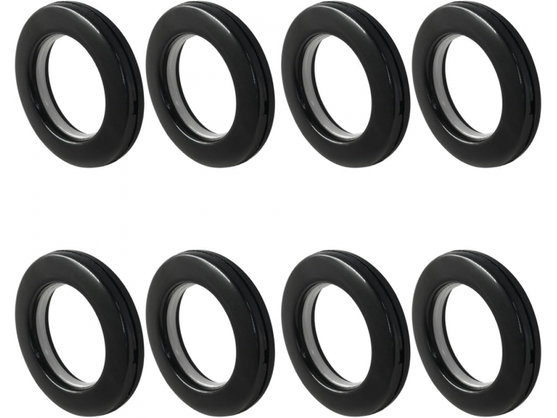  Crochets muraux lot de 8 œillets de rideau de 40 mm de diamètre intérieur, noirs, à clipser  - Conforama A