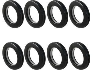 Crochets muraux lot de 8 œillets de rideau de 40 mm de diamètre intérieur, noirs, à clipser