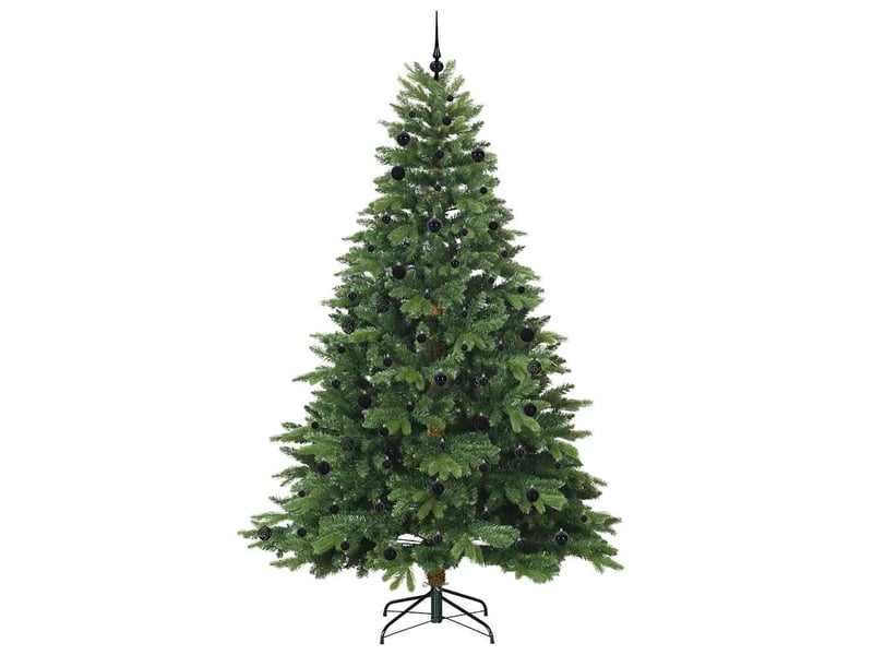  Sapin de noël artificiel, arbre de noël avec 300 led vert 240 cm pe et pvc shl4220  - Conforama D
