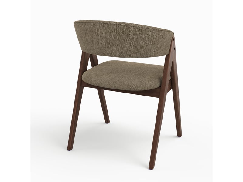  Chaise en bois foncé et tissu vert olive-isis Isis - Conforama E