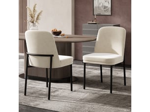 Lot de 2 chaises en velours coloris beige