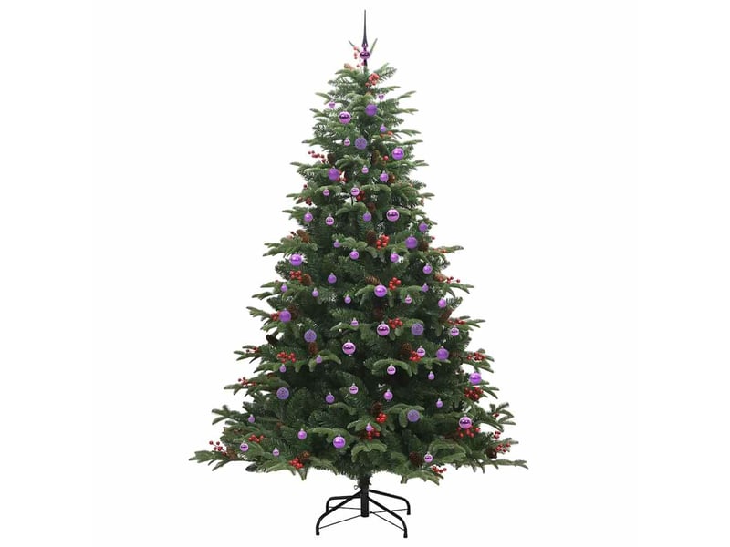 Sapin de noël - arbre de noël artificiel vert 240 cm pvc, métal et plastique - Conforama D