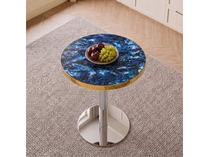 Table basse rond(e) coloris bleu STILVORA  - 60 cmx60 cm