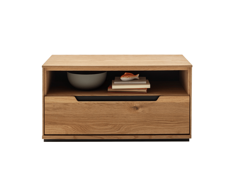  Banc de rangement avec tiroir coloris chêne sauvage - longueur 79 × profondeur 41 × hauteur 41 cm  - Conforama D