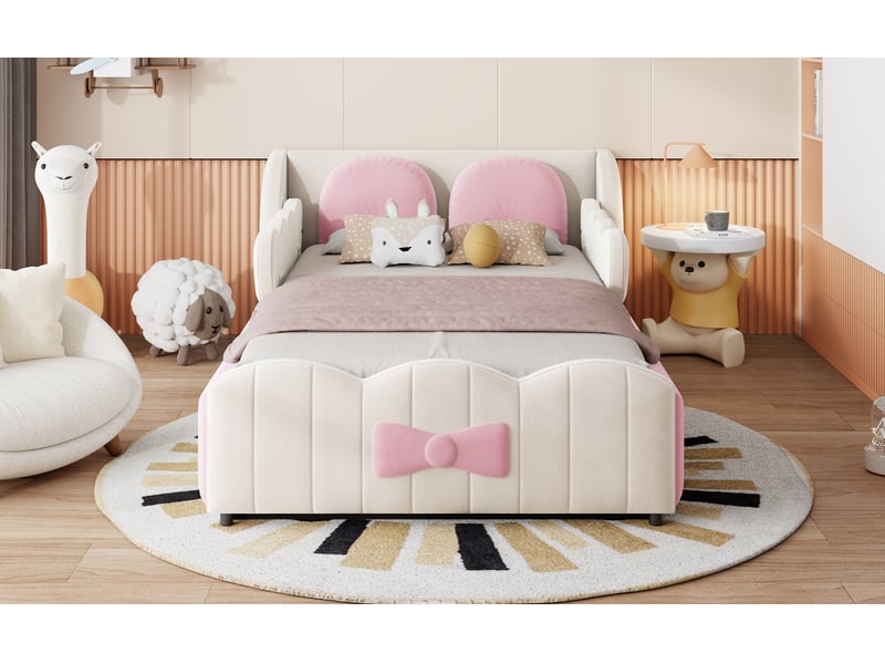  Lit jeune, 212x103,5x61 cm, rangement intégré, beige cao-LDU00686AAA-conf-NEW - Conforama E