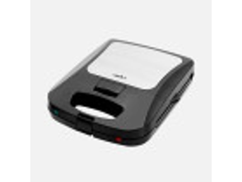  Appareil à croque-monsieur fabrilamp teba 1300 w noir et acier 4 sandwiches 2 jeux de plaques interchangeables grill et croque 274810139 - Conforama B